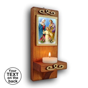 Icon Holy Family, The Holy Family painting, bible verse of the back