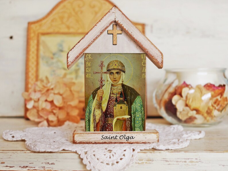 Saint Olga Icon Baptism Gift St Olga Prayer Print Saint Etsy
