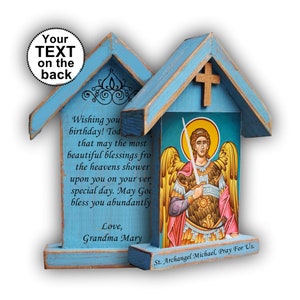 Archangel Michael statue, saint Michael, gift for baptism, guardian angel, first communion gift, angel print