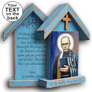 Icône de saint Maximilien Kolbe, autel de saint Maximilien, statue de Maximilien Kolbe, sanctuaire de saint Maximilien, estampe religieuse
