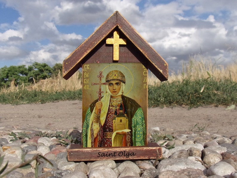 Saint Olga Icon Baptism Gift St Olga Prayer Print Saint Etsy