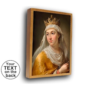 Santa Eduviges, Santa Eduvigis de Polonia, icono de madera con texto