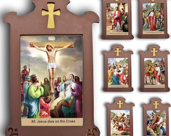 14 kruiswegstaties, Via Dolorosa, Via Crucis, Jezus Christus kunst, christelijke muurkunst, de weg van verdriet