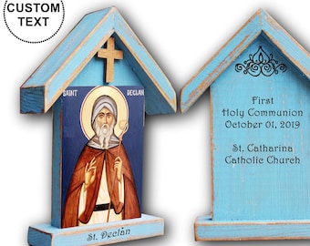 Saint Declan of Ardmore, Patron saint gift,  st Declan, saint shrines, catholic gift for men,