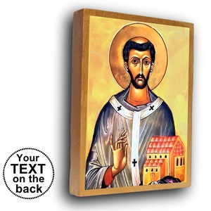 Saint Augustine icon, St Augustine of Canterbury, personalized icon, religious custom gift