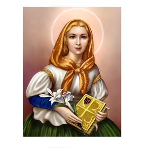 Saint Dymphna Patron Of Mental Illness Health Epilepsy Handmade Pocket Token 1 5 In X 2 5 In