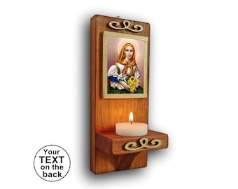 Saint Dymphna art, St Dymphna icon, patron of mental disorders, patron of depression,