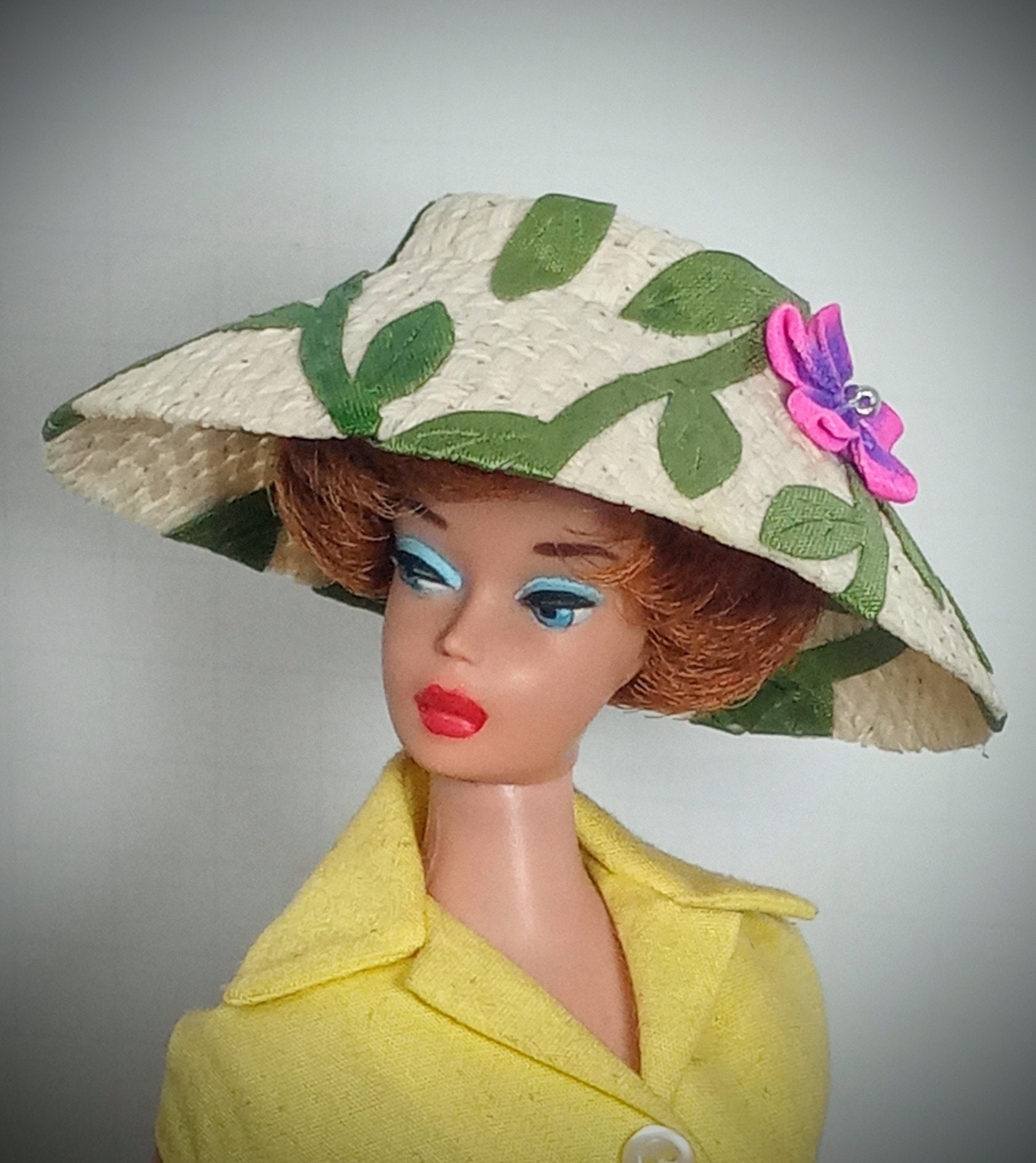 Sun hat for barbie barbie clothes handmade crochet hat for 1:6 scale dolls summer hat for 12 inch dolls doll miniature wide-brim hat Sun hat for barbie barbie clothes handmade crochet hat for 1:6 scale dolls summer hat for 12 inch dolls doll miniature wide-brim hat