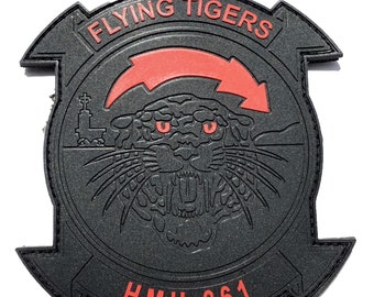 HMH-361 Flying Tigers Blackout PVC patch - Hook and Loop