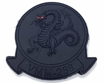 VMM-268 Red Dragons Blackout PVC Patch – With Hook and Loop