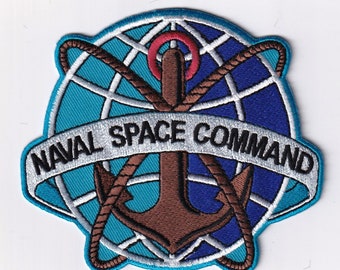 Naval Space Command Patch, 4 inches, Sew On/Plastic Backing