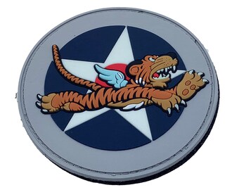 US Army Air Corps WWII Flying Tigers PVC Patch  – With Hook and Loop