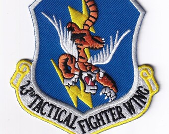 23rd TFW Flying Tigers Patch  -  Plastic Backing, 3.5"