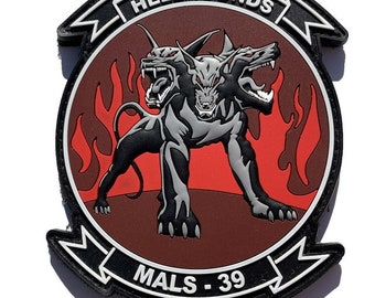 MALS-39 Hellhounds PVC Patch - With Hook and Loop
