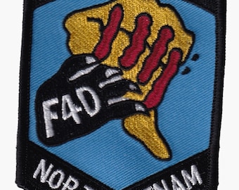 100 Mission F4d North Vietnam Patch - With Hook and Loop, 3.5"