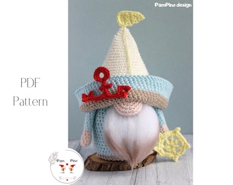 Crochet Boat gnome pattern, Amigurumi Boat, crochet gnome Boat pattern