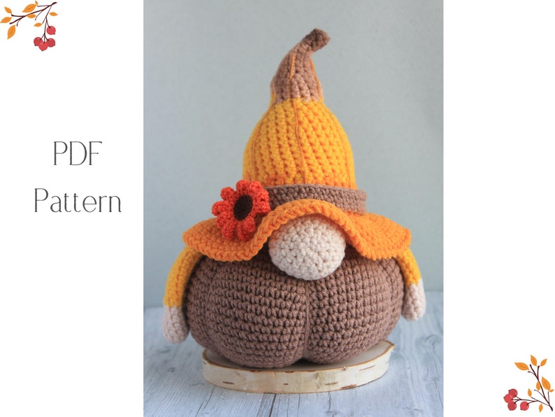 Crochet Harvest Pumpkin Gnome Pattern Amigurumi Harvest Gnome Etsy
