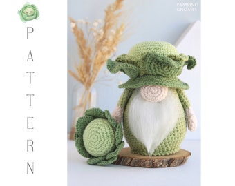 Crochet Pattern Cabbage Gnome, Amigurumi Cabbage pattern, Crochet Cabbage Gnome