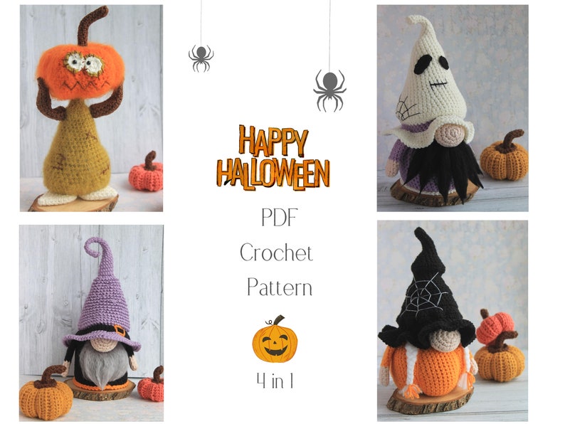 Halloween Crochet Gnomes Set Pattern Amigurumi Halloween - Etsy