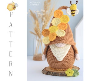 Honeycomb Crochet Pattern , Honeycomb Gnome, Amigurumi pattern Honeycomb, Hive pattern, crochet Spring