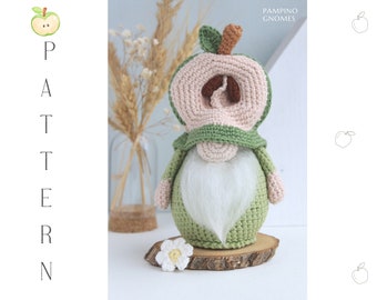 Crochet Pattern Apple Gnome, Amigurumi apple pattern, crochet Apple, Gnome Apple