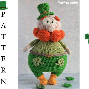 Crochet Leprechaun gnome pattern, Amigurumi Leprechaun, crochet gnome Leprechaun