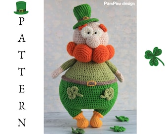 Crochet Leprechaun gnome pattern, Amigurumi Leprechaun, crochet gnome Leprechaun