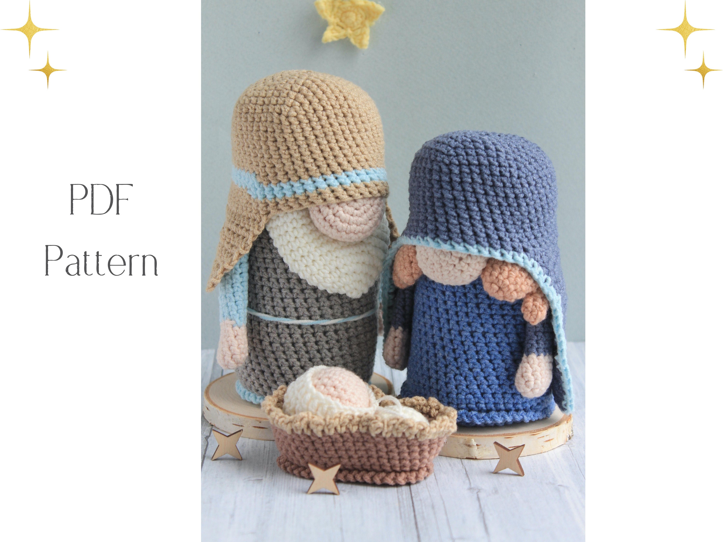 Crochet Christmas Nativity Gnomes Pattern Amigurumi Nativity - Etsy