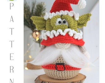 Holiday Gnome Dragon crochet pattern, Amigurumi dragon, Dragon Gnome