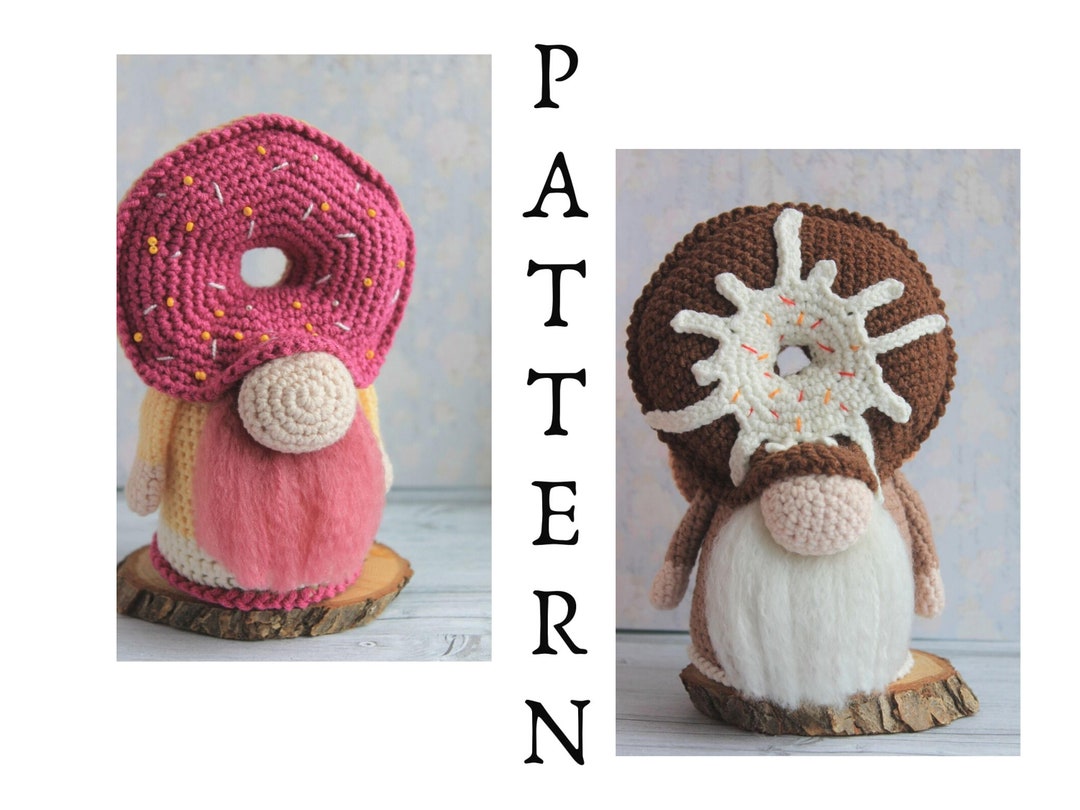 Crochet Donuts Gnomes Pattern, Amigurumi Donuts, Crochet Gnome Pattern