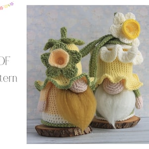 Modello all'uncinetto per gnomo narciso, narciso amigurumi, gnomo all'uncinetto