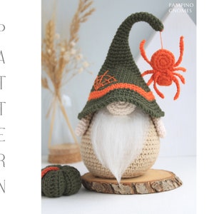 Crochet Halloween Spider Gnome pattern, Amigurumi spider Gnome crochet pattern