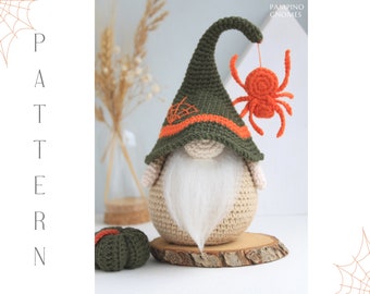 Crochet Halloween Spider Gnome pattern, Amigurumi spider Gnome crochet pattern