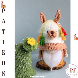 Crochet Mexican Alpaca gnome pattern, Amigurumi Alpaca, crochet gnome Alpaca image 7
