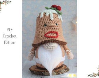 Gingerbread gnome crochet pattern, Amigurumi Christmas Gingerbread