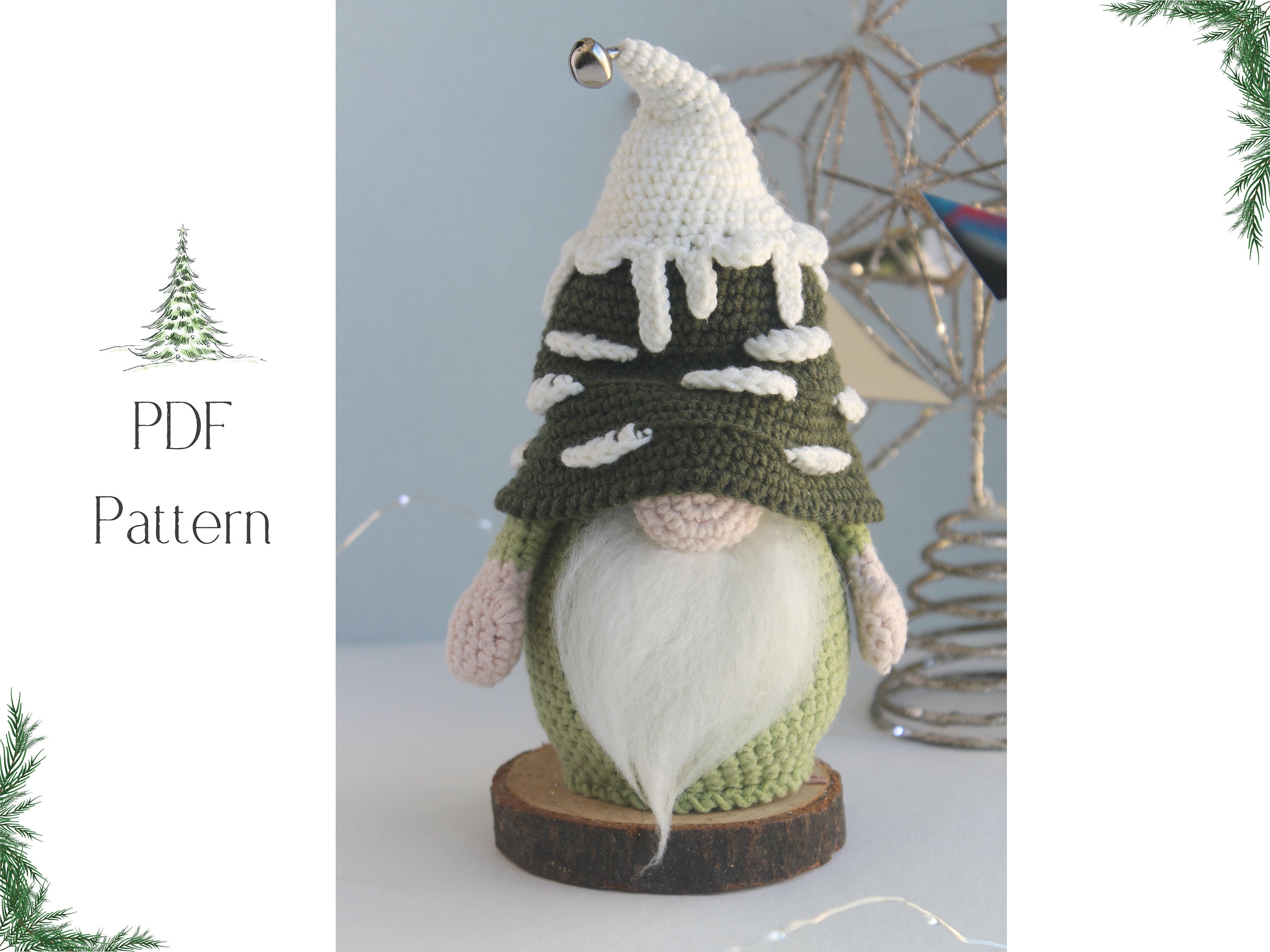 Christmas Tree Gnome Pattern Crochet Gnome Amigurumi Etsy