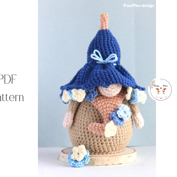 Crochet Umbrella gnome pattern, Amigurumi umbrella, crochet gnome rain