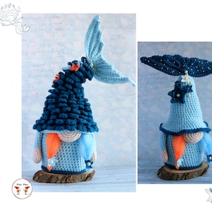 Crochet Mermaid gnome pattern, Amigurumi Mermaid pattern, crochet gnome Mermaid