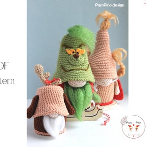 Crochet Grinch gnome  pattern, Amigurumi Grinch, Grinch stole the Christmas gnome