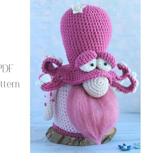 Crochet Octopus gnome pattern, Amigurumi Octopus, crochet gnome Ocean Octopus