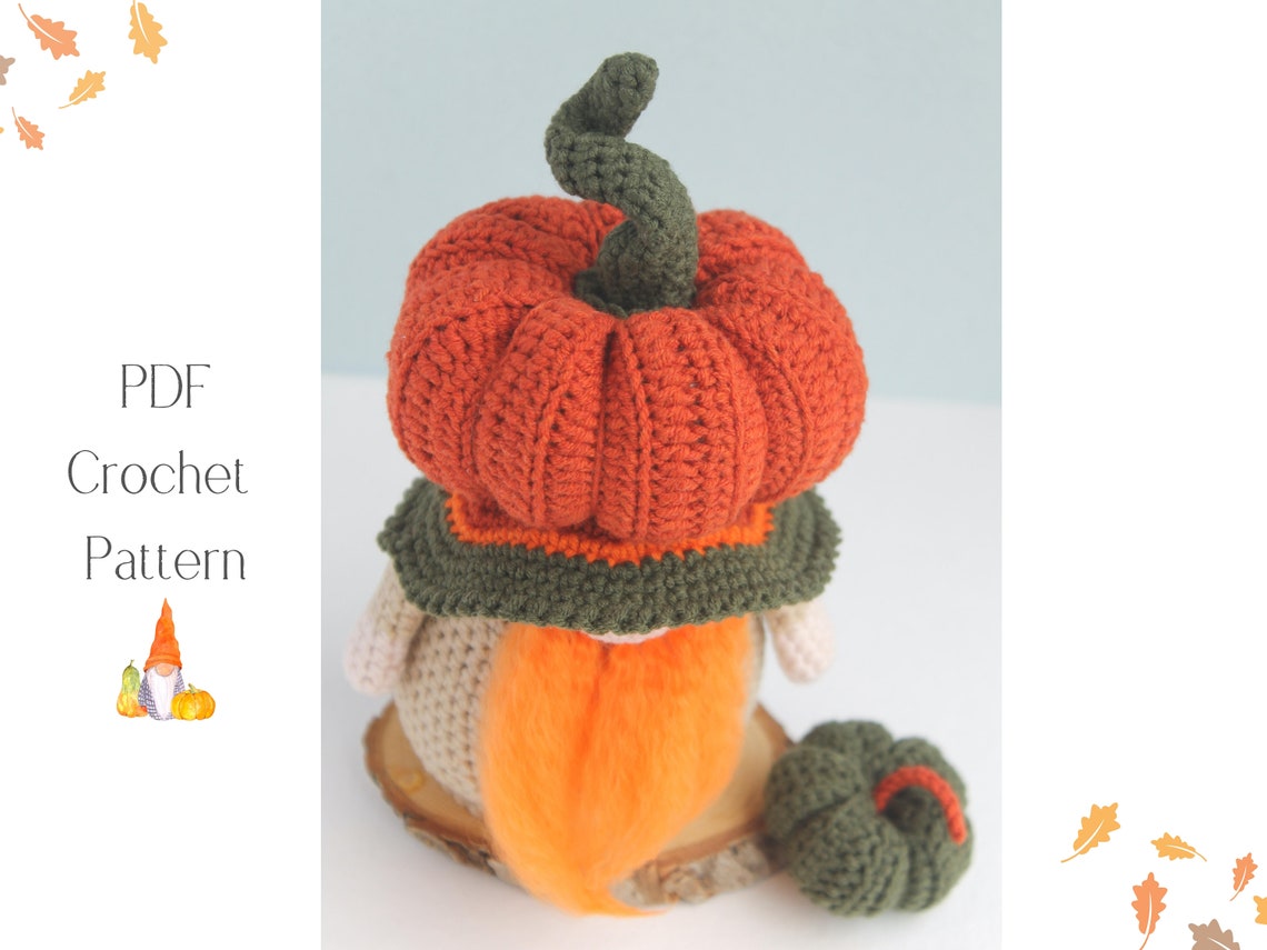 Crochet Pumpkin Gnome Pattern Amigurumi Gnome Pumpkin Etsy