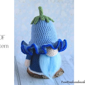 Crochet Bluebell gnome pattern, Amigurumi Bluebell, crochet gnome