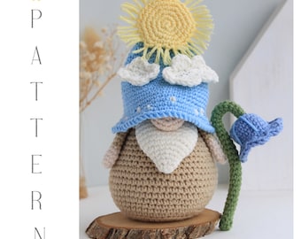 Easter Spring Gnome crochet pattern, Amigurumi gnome Spring, Easter gnome