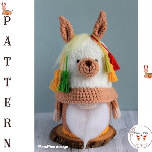 Crochet Mexican Alpaca gnome pattern, Amigurumi Alpaca, crochet gnome Alpaca image 8