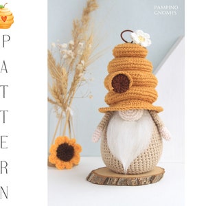 Beehive Gnome crochet pattern, Crochet Spring Beehive gnome, amigurumi pattern beehive