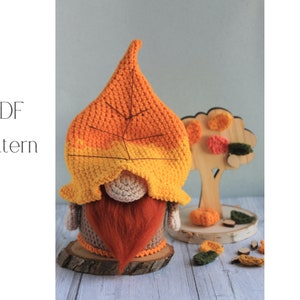 Crochet Autumn Leaf gnome pattern, Amigurumi Leaf tutorial