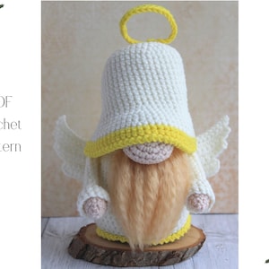 Christmas Angel gnome crochet pattern, Angel amigurumi pattern