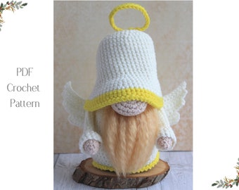 Christmas Angel gnome crochet pattern, Angel amigurumi pattern