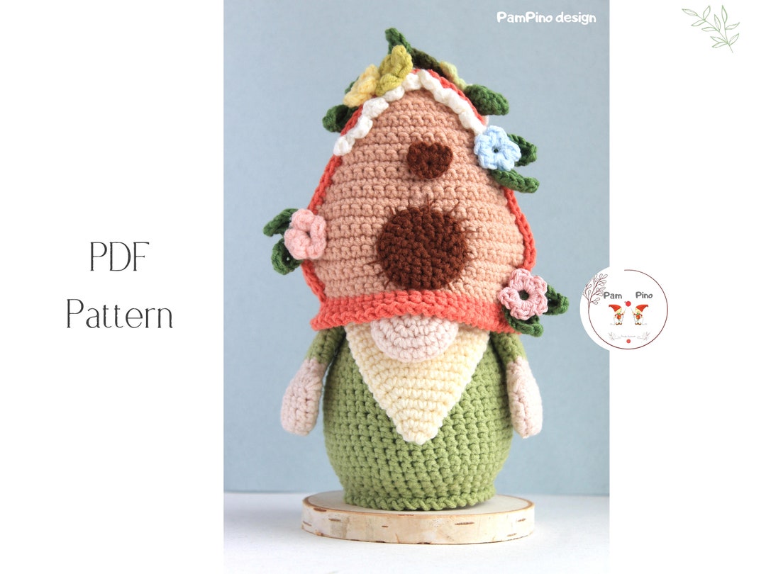 Crochet Bird Nest Gnome Pattern, Amigurumi Bird Nest, Crochet Gnome