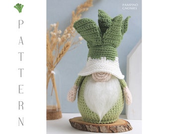 Crochet Vegetable Leek Gnome pattern, Amigurumi Leek, vegetable crochet pattern